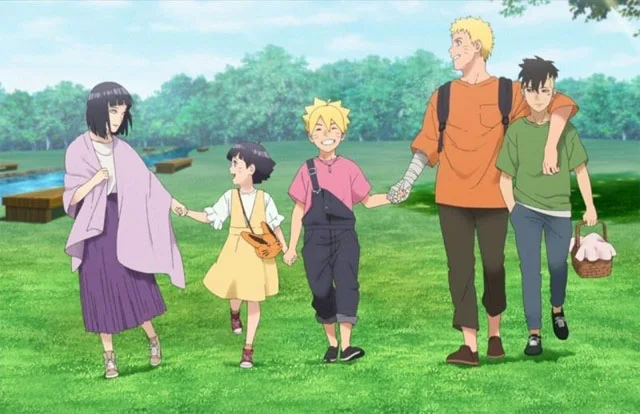 Boruto bersama keluarganya. (photo/dok.Pierrot)